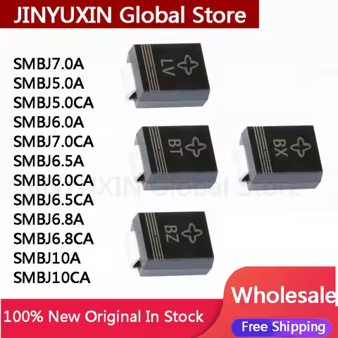 100Pcs SMD TVS Diode SMBJ5.0A SMBJ5.0CA SMBJ6.0A SMBJ6.0CA SMBJ6.5A SMBJ6.8A SMBJ6.8CA SMBJ7.0A SMBJ