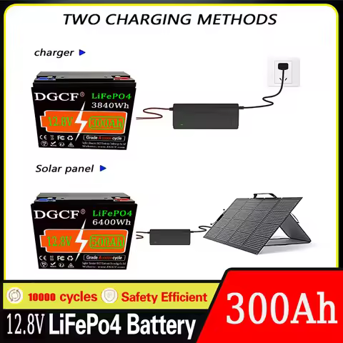 12.8V LiFePO4🔋 Lithium Battery 500Ah 6400Wh , Built-in 200A BMS, Rechargeable Battery, for RV/Camper