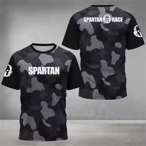 2025 New Spartan Graphic 3D Printed T-Shirt Men's GYM Fitness Compression Short Sleeve T-Shirt Breat