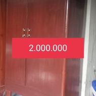lemari kayu jati 2 pintu bekas tua Bogor