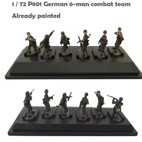 1 / 72 P801 German 6-man combat team Already painted Boxed soldier man model Tank scene accessories