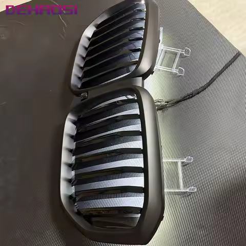 Front kidney grille for racing, matte black LED lights, suitable for BMW X5 X5M G05 X7 G07 X5M model