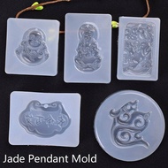 5Pcs Buddhism Jade Pendant Silicone Mold Kit Epoxy Resin Jewelry Making Tools