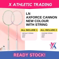 [100% ORIGINAL] LN Axforce Cannon New colour light green/light pink starter badminton racket