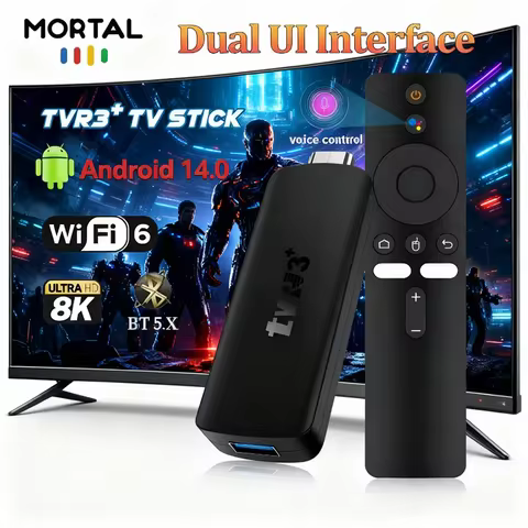 TVR3+ Android14 Smart TV Stick HDR+ 8K Rockchip RK3518 WIFI6 BT5.4 Google Voice Streaming Media Play