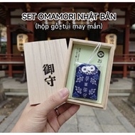 [MEANINGFUL JAPANESE LUCKY GIFT BOX]Meaningful gift set omamori and wooden box [Free plastic case]