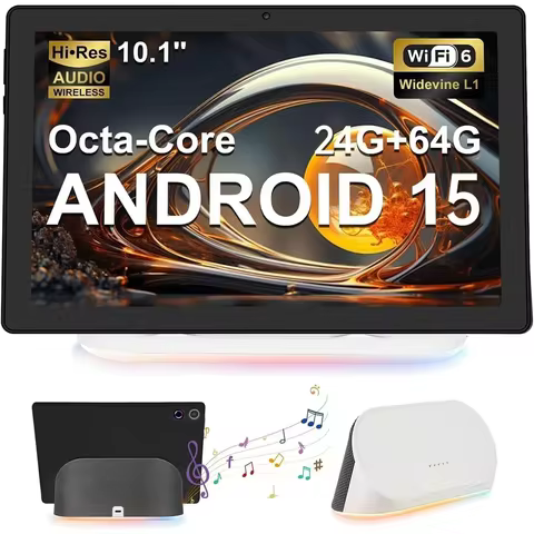 Android 15 Tablet with Charging Speaker Dock Tablets Otca-Core CPU 24GB RAM 64GB ROM 1TB Expansion W