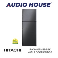 HITACHI R-VX480PMS9-BBK 407L 2 DOOR FRIDGE (BLACK) ***1 YEAR HITACHI WARRANTY***