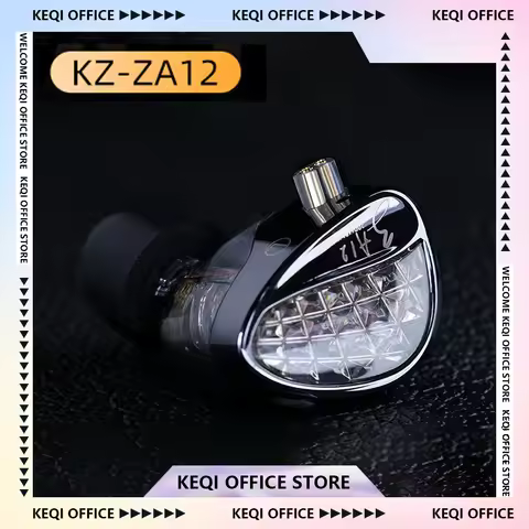 KZ ZA12 2DD+4BA Hybrid IEM Wired Earphones InEar Monitor Hifi Adjustable Tuning Headphones Sports No