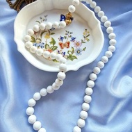MONET莫內人造白水晶塑珠摩登項鍊/長鍊/美國西洋古董飾品
