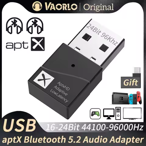 Bluetooth 5.2 Transmitter 5.0 APTX HD LL Low Latency Adaptive USB Wireless Audio Adapter Handsfree C