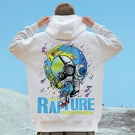 M-8XL American Trendy Style Earthman Print Oversized Style Men's Hoodie Warm Top