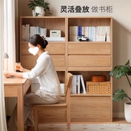 Household Oak Solid Wood Free Low Cabinet Storage Bookcase Dining Side Direct Sales Bookshelf 9C Loc