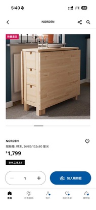 Ikea 木摺板枱連4張木接櫈