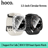 【สนับสนุนสำหรับการโทรศัพท์】 HOCO Y29 นาฬิกากีฬาสมาร์ทดั้งเดิม 100% หน้าจอกลม 1.5 นิ้วสนับสนุนกันน้ำก