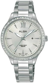นาฬิกาข้อมือผู้หญิง ALBA Ikebana Quartz รุ่น AH7BX6X หน้าปัดสีขาว 2กษัตริย์ สีเงิน+ทองชมพู AH7BY1X หน้าปัดขาว AH7BX9X หน้าปัดสีน้ำเงิน ขนาดตัวเรือน 33 มม.