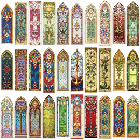 Baroque Church Bookmarks 30PCS INS Literary Creative Materials Paper Bookmarks for Scrapbooking & DI