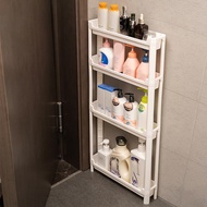 Slim Bathroom Storage Cart - Narrow Shelf Trolley for Toilet Door Seam Organizer Space-Saving Bathr