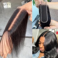 2x6 HD Lace Closure Body Wave Human Hair Pre Plucked and Bleached, Skinlike Real HD Swiss Lace Invis