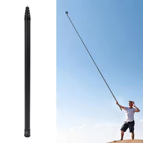 Carbon Extension Monopod 1/4 inch Screw Sturdy 9 Section Rustproof Invisible Selfie Stick Adjustable