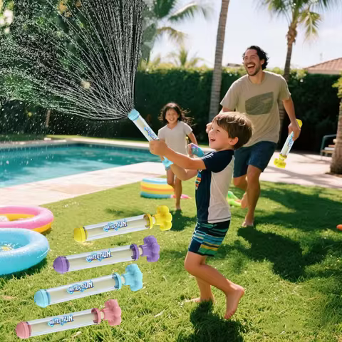 4 Pieces Of Colorful Multi-nozzle Water Guns, Pull-out Scattering Water Cannons, Fireworks Water Gun
