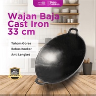 Seasoned Cast Steel Pan 13 Pieces (33cm) Thick Non-Stick Cast Iron Pan Cast Iron Pan Frying Pan Cast