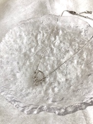 【日本直送 名牌中古包】Christian Dior   項鍊 銀色 標誌 寶石 vintage 古董 vbvhud