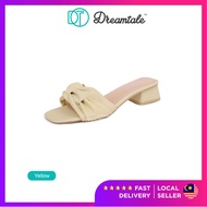 Dreamtale Kasut Perempuan Women Heels Belvia Thick Low Heels 4cm Heels PU Material Sandal Heels WSO1