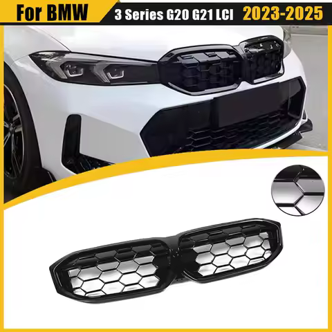 For BMW 3 Series G20 G21 LCI 2023 2024 2025 330i 320d M340i Front Kidney Grille Honeycomb Style Fron