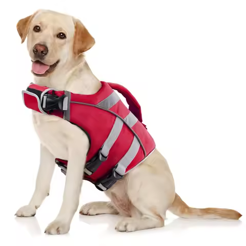 Ensure Your Dog's Water Adventures are Safe and Stylish: Premium Waterproof Dog Life Jacket with Ref