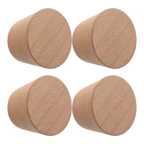 4Pcs Wooden Ski Wall Mount Vertical Storage Rack Natural Grain Minimalist Design Space Saving Snowbo