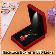 Necklace Box With LED Light Necklace Velvet Jewelry Case LED Light Ring Box