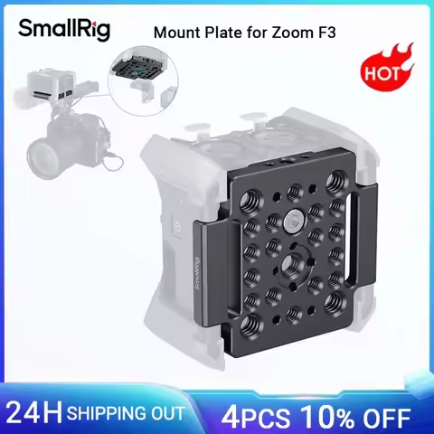 SmallRig F3 Mounting Plate for Zoom F3 Recorder with Velcro and Storage Bag, for Attaching Microphon