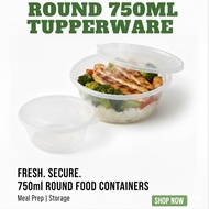 750ml Round Microwavable Food Container | Durable Meal Prep Plastic Tupperware
