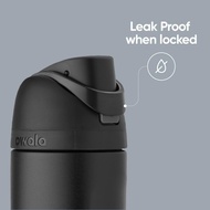 Owala FreeSip Stainless-Steel Insulated Water Bottle with Locking Push-Button  Lid, 24-Ounce,  Black