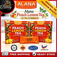 ALANA Peach Lemon Tea | 1 Kotak 12 Sachets | Original HQ Alana | Minuman Teh Hitam Pic Premium | Bak