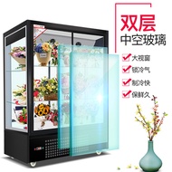 ST-⚓Flowers Fresh-Keeping Cabinet Refrigerated Cabinet Flower Display Cabinet Double Door Air Curtain Industrial Refrige