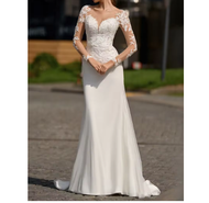 SIMPLE WEDDING DRESS WHITE DRESS ELEGANT WEDDING GOWN WEDDING V NECK GAUN WEDDING