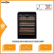 Tuscani BELLONA 45 Wine Chiller Cooler Cellar Cabinet 42 Bottles Single Zone 145 Liter Nano Air-Cycl