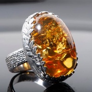蜂蜜的光芒 手工琥珀闪耀戒指波罗的海琥珀戒指独无二的琥