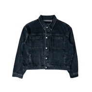 SVG X AEGIS CROP DENIM JACKET BLACK