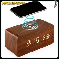 Clearance price!! Wooden Digital Alarm Clock 3 Alarms Led Display Wireless Charging Electronic Alarm Clock For Bedroom