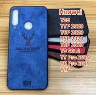 RTY เคสโทรศัพท์ผ้าที่ทนทานสำหรับ Huawei Y7P Huawei Huawei Y6P 2020 Huawei Y5P 2020 Huawei Y8P ฝาครอบ2020 Huawei Y7A Y9S Huawei Y7 Pro 2019 Huawei Y6 Pro 2019 Huawei Y9ผ้าบางเฉียบลายกวางเอลก์เคสที่ครอบขวดลายกวาง