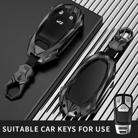 Fit for audi car key case ring cover holder chain shell a1 a3 8v a4 b9 a5 a6 c7 q3 q5 q7 tt 8S 8W 4M