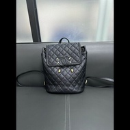 Chanel vanity case small backpack  黑金荔枝皮