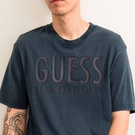 GUESS Mens T-Shirt Text LOGO Print Cotton Short Sleeve T-Shirt