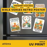 Acrylic Fridge Magnet Bible Verses Retro Poster | Christmas Easter Bible Verse Sticker Merchandise S