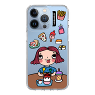 HI-SHIELD Stylish เคสใสกันกระแทก iPhone รุ่น Enjoy Eating Girl [เคส iPhone15][เคส iPhone14][เคส iPho