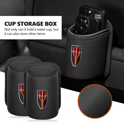 Leather Car Cup Holder Hang Drink Storage Box Accessorie For Hong Qi FAW Red Flag E-HS3 HS5 HS7 HS9 