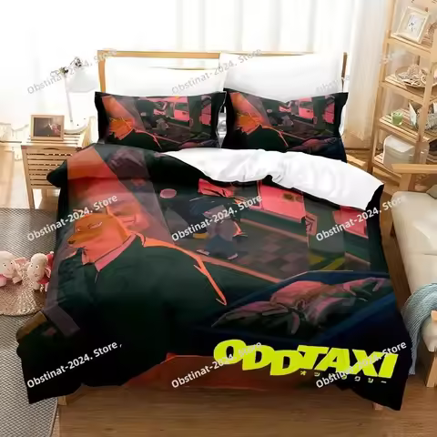 3D Print Anime Odd Taxi Bedding Set Duvet Cover Bed Set Quilt Cover Pillowcase Comforter king Queen 